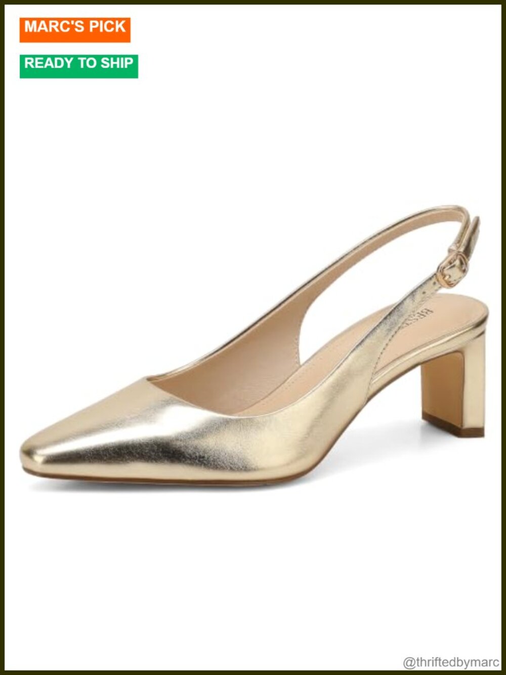 Slingback Heels Closed Toe 2.2 Inch Block Heel Pumps Cushioned